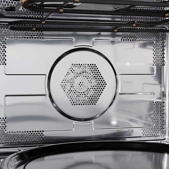 KoolMore Reserve 24 in. 1.6 cu. ft. Built-in Convection Microwave Oven with Air Fryer, 10 Power Levels, Sensor Cooking, Bake, Roast, Broil, Defrost, 1750 Watts, UL Certified in Black Stainless-Steel