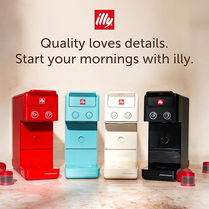 Illy Y3.3 Espresso Machine, Single Serve Coffee Machine for IperEspresso Capsules, Single Cup Espresso Maker (Amalfi Blue)