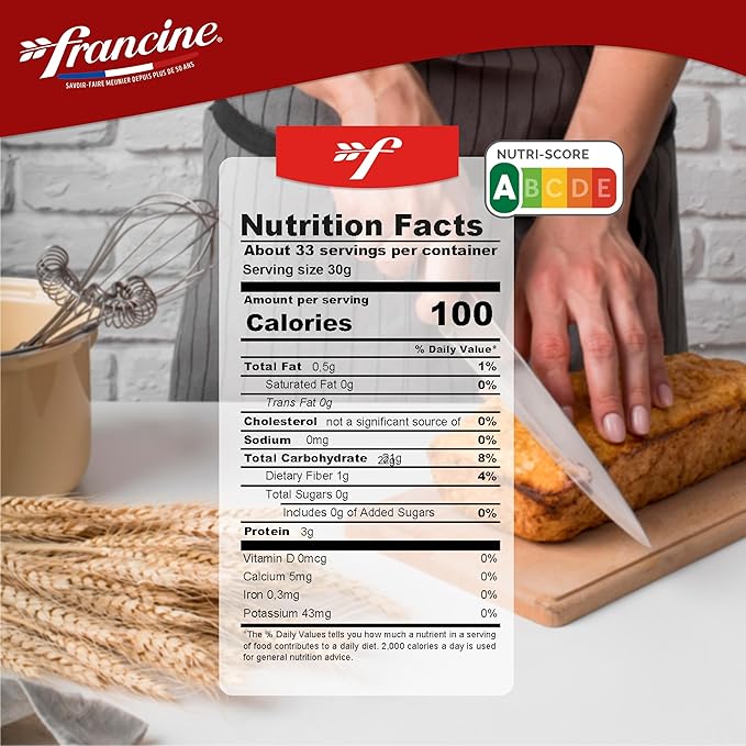 Francine Farne de Ble Bio - French T55 Organic All Purpose Flour (3 Pack, Total of 3kg)