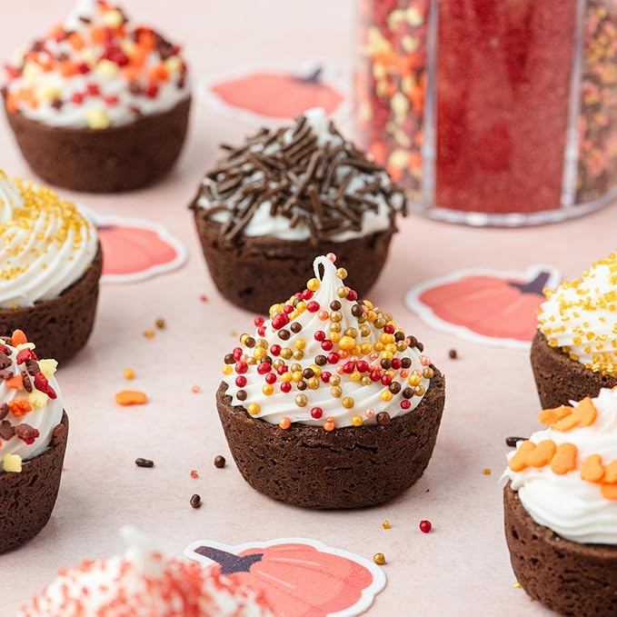 Sweets Indeed Sprinkles 6 Cell Edible Sprinkle Mix Jimmies Perfect for Cake Decorations Baking Ice Cream Cookies Cupcake Topper (Fall)