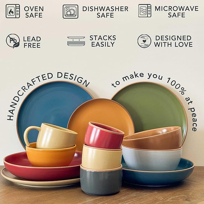 Mora Ceramic Ramekins - 8oz, Set of 6 - Small Oven Safe Baking Dishes/Cups - For Personal Pudding, Creme Brulee, Souffle, Serving Dip, Custard, Ice Cream - Single Mini Bowls - Artisan Colors