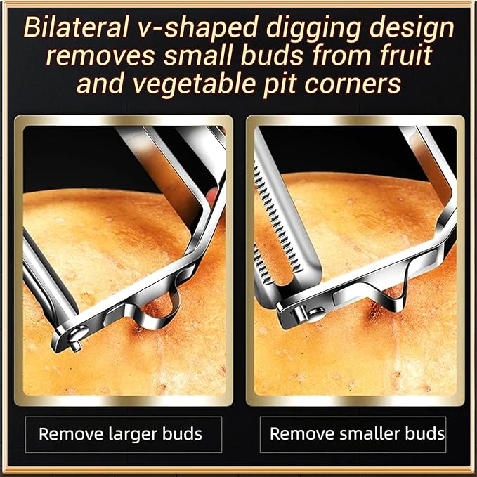 Vegetable Peeler, Stainless Steel Y-Shaped Blade with Wooden Handle, Multi-Purpose Kitchen Tool for Fruits and Vegetables, 6.3 Inches