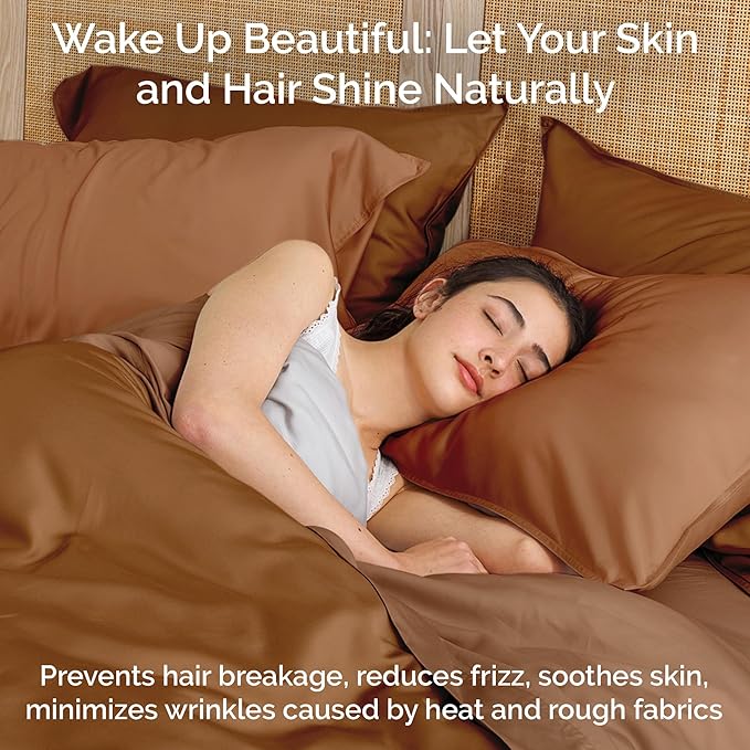 100% Viscose from Bamboo Sheets Queen Size, Super Soft Bedding Set, 4PC Cooling Sheets for Hot Sleepers, Vegan Silk Moisture Wicking, Organically Grown Bedsheet, Almond - 60" x 80"