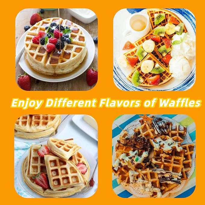 Round Classic Waffle Maker-Belgian Waffle Maker With Nonstick Surface For Easy Cleaning - Great Holiday Gift
