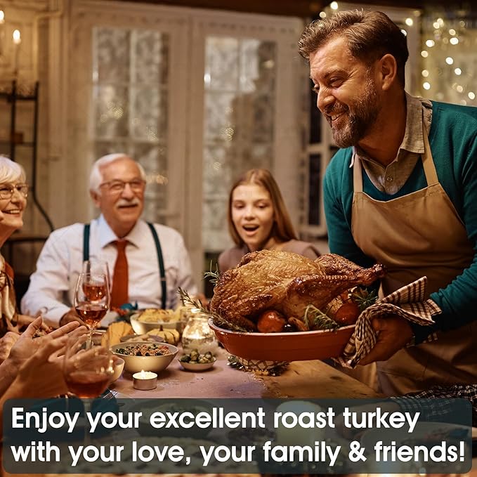 Turkey Oven Bags for Perfect Roasting - 21.7’’ x 23.6’’, 10 Counts, Large Size Turkey Cooking Bags for Oven, Locks in Juices for Flavorful Turkey - Microwave Safe, Thanksgiving, Christmas Essential