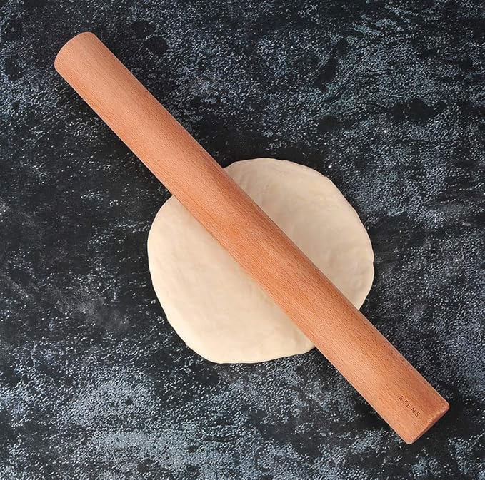 Rolling Pin 17.3Inch, Professional Dowel Wood Rolling Pins for Baking Pasta Pizza Pie and Cookie, Wooden Dough Roller Pin (Straight Style, Large 1.73 Inch Diameter)