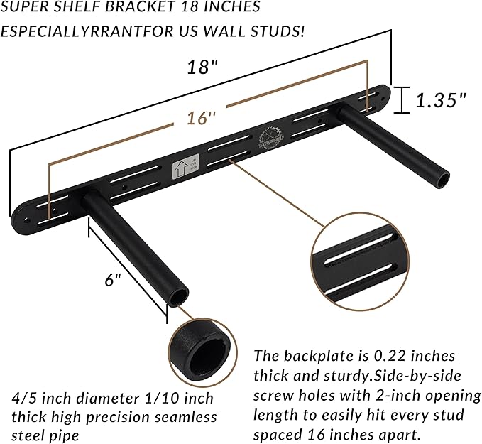 Rustic Floating Shelves 24 inch Long 8 inch deep Set of 2, Solid Wood Wall Shelves for Bedroom Living Room Kitchen,Book Shelf for Wall, Wall Mounted Shelves with Hidden Bracket- Black