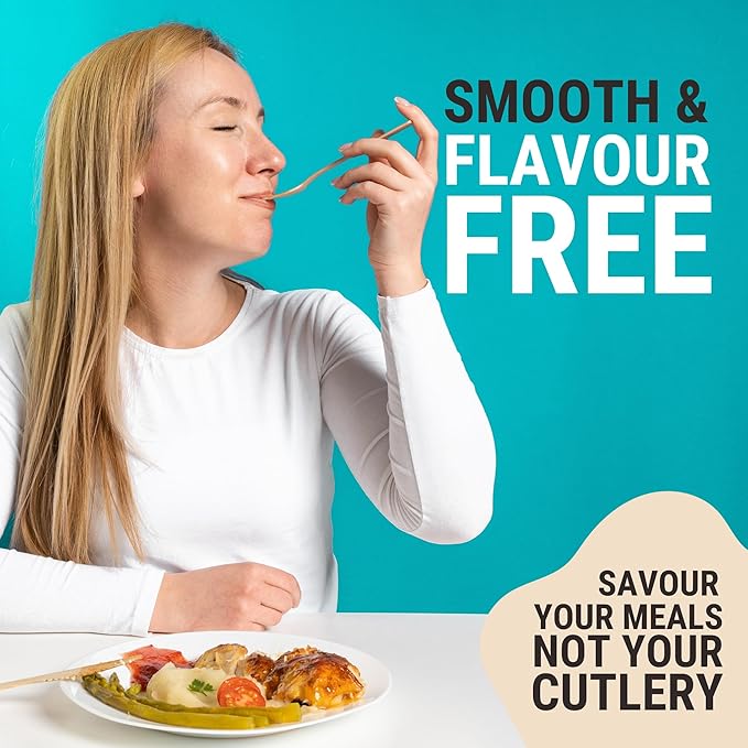 Bamboo Cutlery Set 300 Pcs (100 Forks 100 Knives 100 Spoons) Reusable & Disposable Bamboo Utensils Set | Splinter-Free, Sturdy, Compostable Cutlery Set| FSC Certified