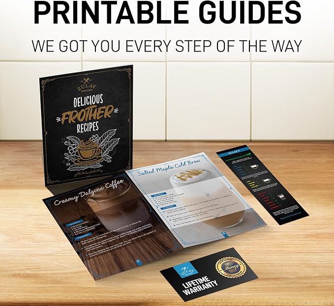 Zulay Kitchen Patented Tornado Triple Whisk Milk Frother with 2 Duracell Batteries – Handheld Foam Maker for Coffee, Lattes, Matcha & Hot Chocolate – Rich, Creamy Froth in Seconds