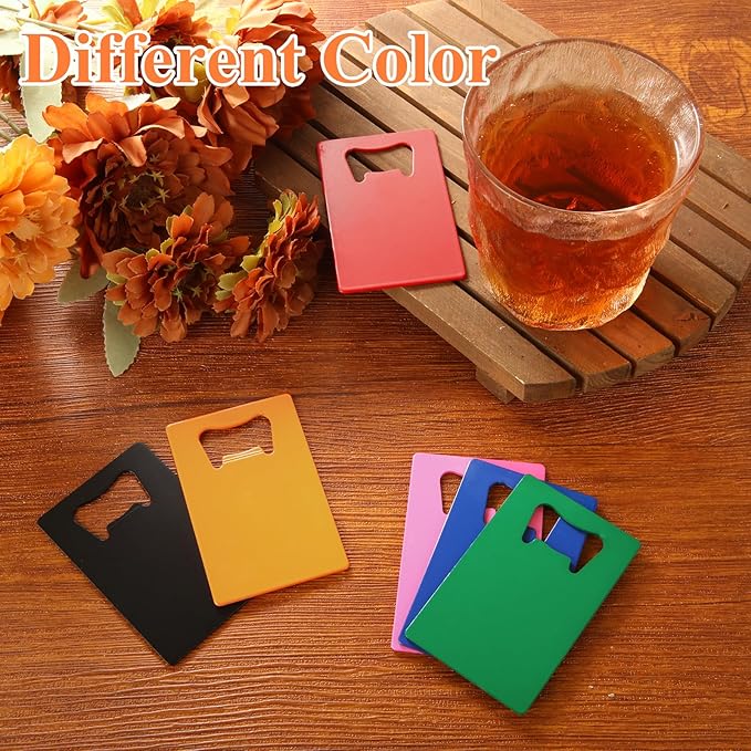 QTLCOHD 60 Pieces Credit Card Bottle Opener Stainless Steel Bottle Opener Bulk Metal Card Size Beer Bottle Openers for Wallet Pocket Wedding Party Favor (Mixed Color)