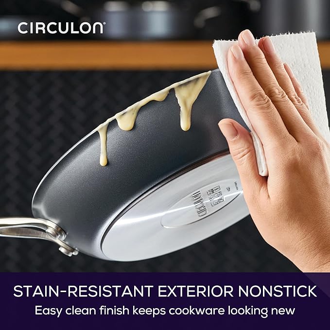 Circulon A1 Series with ScratchDefense Technology Nonstick Induction Frying Pan/Skillet, 12 Inch, Graphite