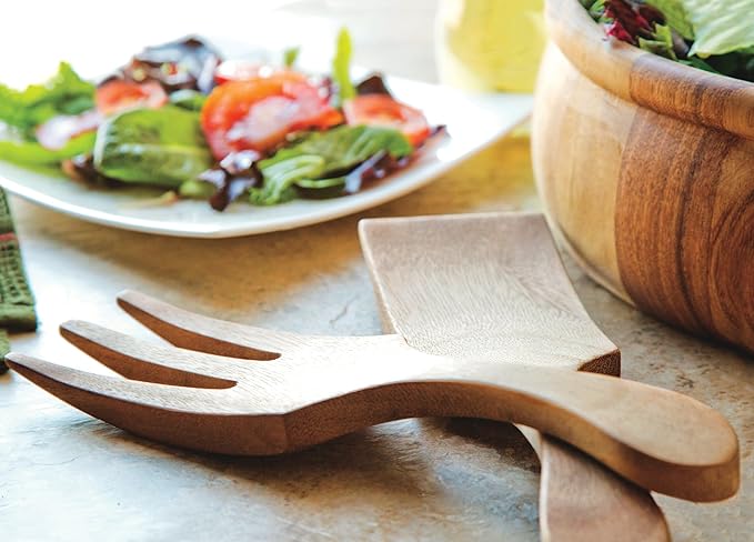 Ironwood Gourmet Farmhouse Utensil Set, 1.75 x 2.75 x 10 inches, Large Tulip Salad Bowl