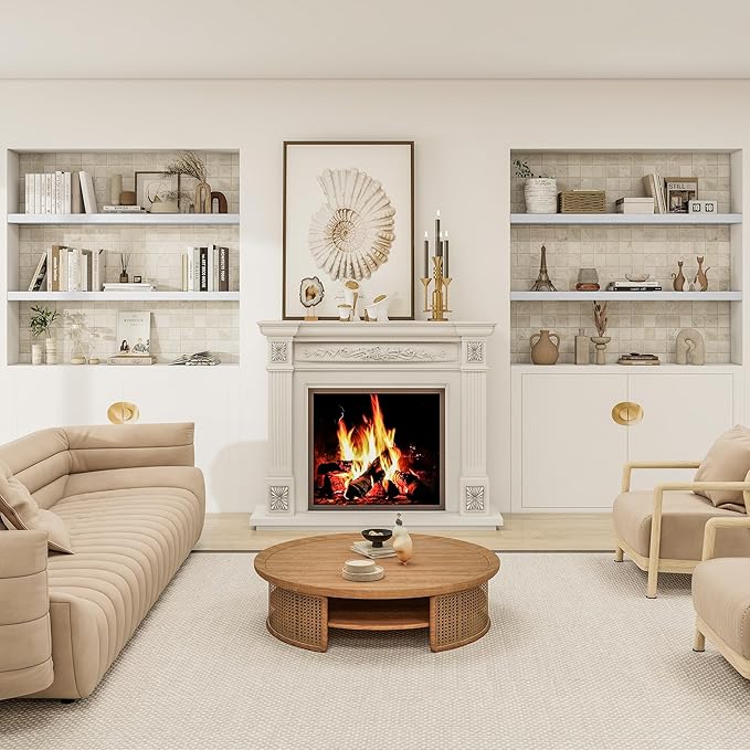 White Floating Shelves for Wall, 48 Inch X 12 Deep Shelves for Room Wall Mounted，2" Thick Heavy Duty Holds 75lbs Floating Shelf for Bedroom Bathroom Kitchen Laundry Room, Set of 2