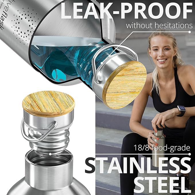 Stainless Steel Water Bottle with Straw, Infuser & 3 Lids: 18/32 OZ Leak-Proof Vacuum Insulated ACTIVE FLASK Drinking Bottles Hot Cold: Double Walled Outdoor Drink Thermo Mug Tea Coffee Sport Gym Bike
