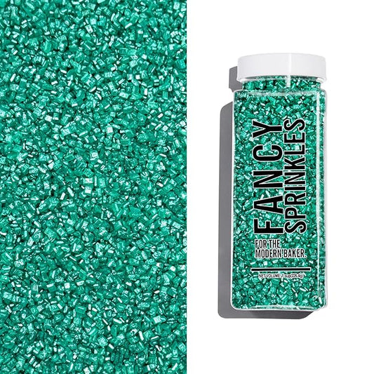 Fancy Sprinkles Emerald Green Fancy Sugar Pearlescent, Sparkly Sugar Crystals (8 OZ)