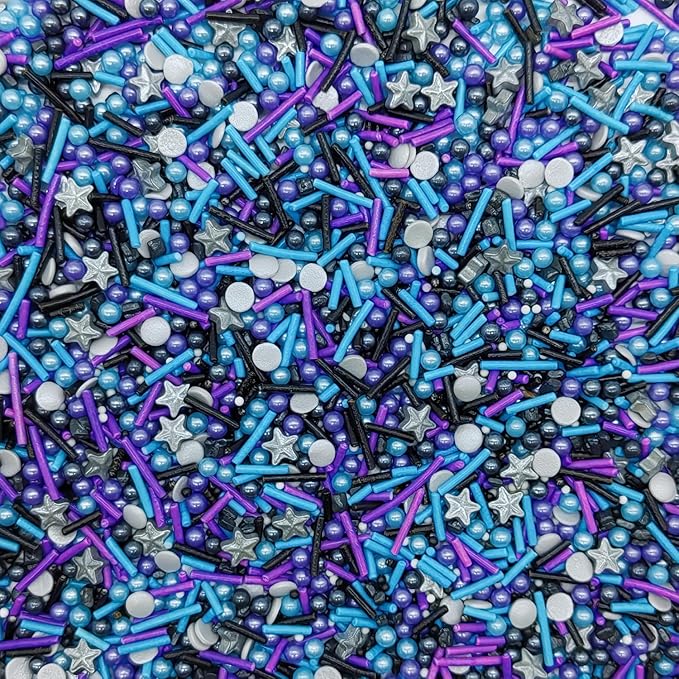 Black Series Sprinkles Candy Mix Size Edible Pearls Cake Decorations Cupcake Toppers Cookie Decorating Perfect for Wedding Party Valentine Halloween Christmas Supplies 4.58OZ