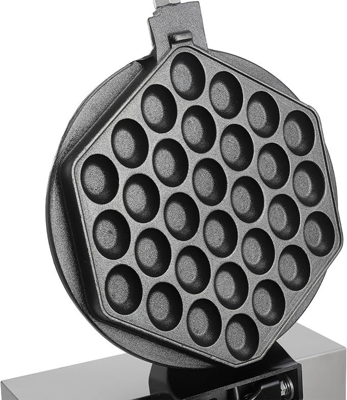 Hexagonal Egg Bubble Waffle Maker, 1300W Commercial Egg Waffle Making Machine, 122-572°F Honeycomb Double Sided Heated Waffles Maker with 180°Rotatable 2 Pans and Bent Handles