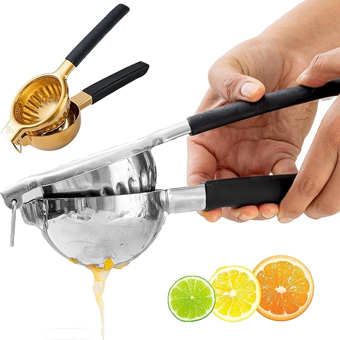 A Bar Above Premium Quality Hand Juicer, for Cocktails, Heavy Duty, Stainless Steel Juicer, Lime, Lemon, and Oranges, Citrus Juicers, for Mixologists and Bars, Fruit Juice Extractor, Silver, 3 Pack