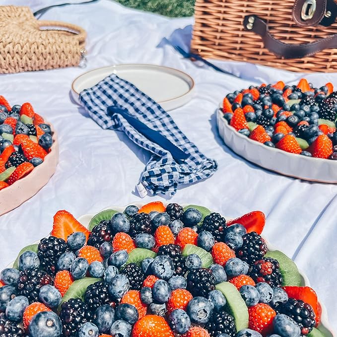 Mora Ceramic Tart Pan, 9.5 Inch Large Porcelain Baking Dish for Tarts, Quiche, Pie, Flan etc. Fluted Ruffled Edge, Oven, Microwave, Freezer, and Dishwasher safe - Great Gift For Bakers - Earl Grey