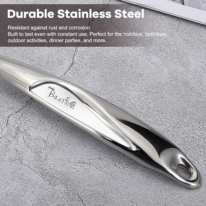 Kitchen Utensils, Contains Soup ladle, Spaghetti Claw, Wok Turner Shovel, Slotted Turner, Premium Stainless Steel, No rust, Dishwasher Safe (Slotted Spatula)