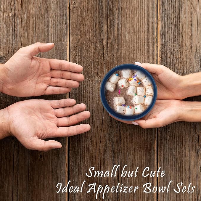 wheat straw small bowls 10oz set of 8 - Unbreakable Dessert Bowls set for kids - Mini Bowls for Ice Cream,Snack and Fruits - Microwave & Dishwasher Safe Appetizer Bowls