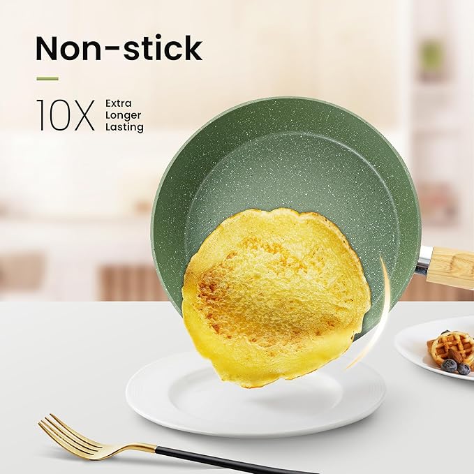 Kitchen Academy Pots and Pans Set Nonstick, 30 Pieces Induction Kitchen Cookware and Bakeware Sets, Green Granite Coating Cooking Pans Set