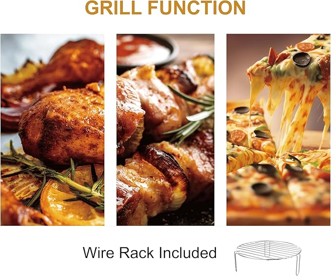 Emerson MWRG0901W Retro Microwave with 1,000W Grill Function 800W Cooking, LED Display, 5 Power Levels, 8 Auto Menus, Glass Turntable, Child Lock, 0.9 Cu. Ft, White Countertop Design