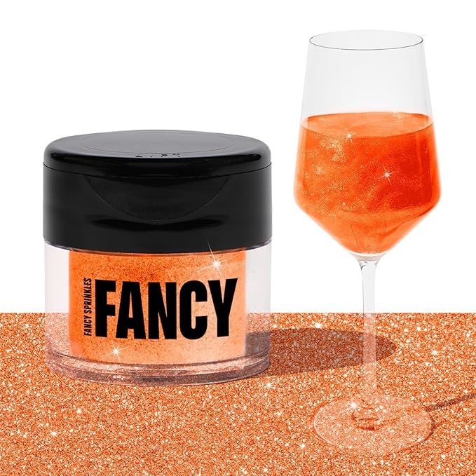 Fancy Sprinkles Carnelian Orange Premium Edible Glitter, Sparkle for the Showgirl Era with 100% Edible Glitter for Sparkling Food & Drinks No Taste or Texture (4gm)