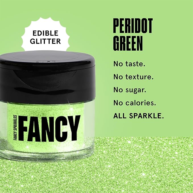 Fancy Sprinkles Limited Edition Halloween Peridot Green Premium Edible Glitter, 100% Edible Glitter for Sparkling Food & Drinks No Taste or Texture (4gm)