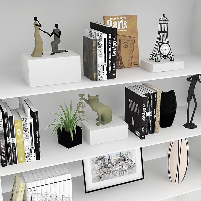 3 Pack White Buffet Food Risers, Step 12” 11”10” Size Acrylic Cube Box Display for Dessert Table Display Set Food Drink Collectibles Jewelry Figures, Display Stands for Retail Vendor Events,5 Side, Rectangle