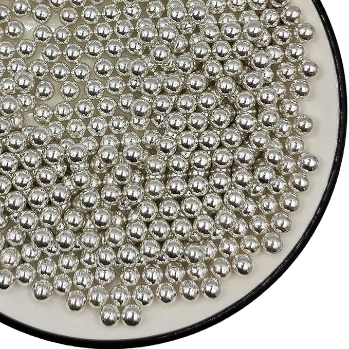 Silver Pearl Sugar Sprinkles 3.53 oz, 7mm Candy Pearls Ideal for Baking, Cake and Cupcake Toppers, Cookie Decoration, Ice Cream Topping, Wedding Shower Valentines Halloween Christmas