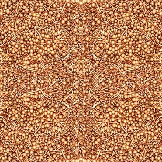 Confect Fusion Rose Gold Metallic Sprinkles Mix - Edible Cake Decorating Pearls, Rods & Sugar Crystals for Cupcakes, Cookies & Cakes | Vegan, Gluten-Free, Nut-Free, Soy-Free, Dairy-Free, Palm Oil-Free- 4.2 Oz