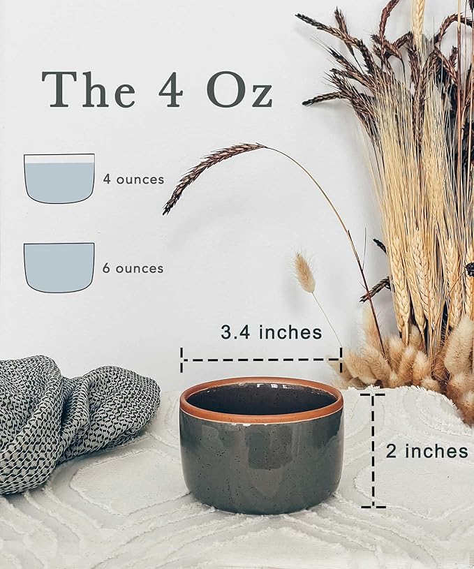 Mora Ceramic Ramekins - 4oz, Set of 6 - Small Oven Safe Baking Dishes/Cups - For Personal Pudding, Creme Brulee, Souffle, Serving Dip, Custard, Ice Cream - Single Mini Bowls - Assorted Neutrals