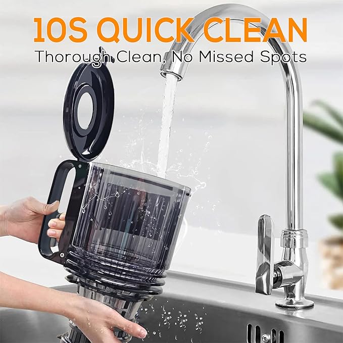 Cold Press Juicer Machines, 5.3” Large Feed Chute Slow Masticating Juicer for Whole Fruits & Vegetables, 300W Quiet Juice Extractor, Easy to Clean, Anti-Clog, No Drip, 99% High Juice Yield