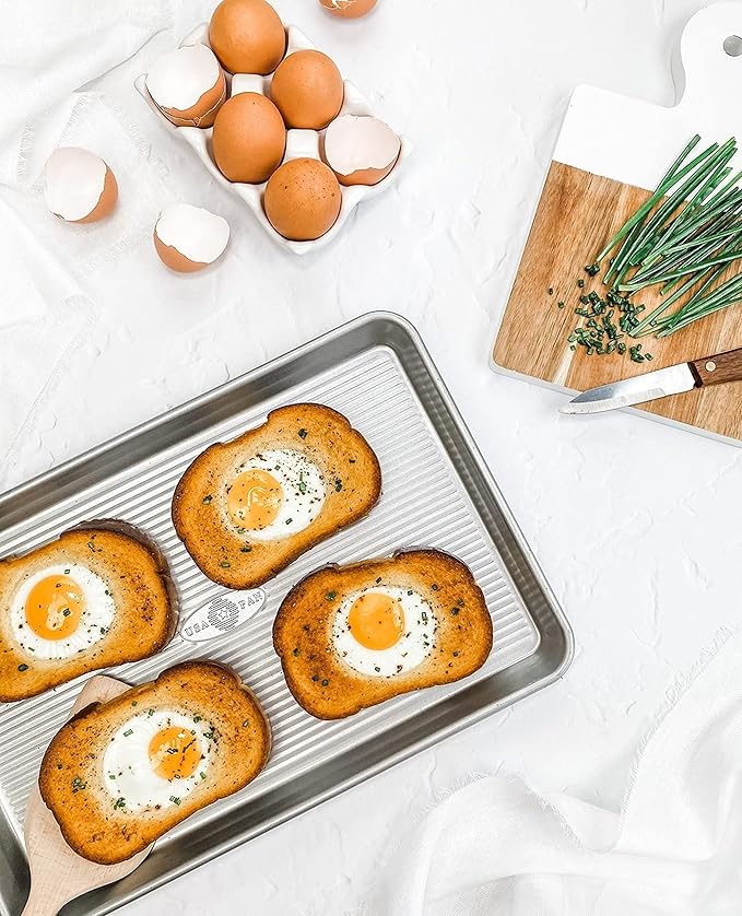 USA Pan Bakeware Nonstick Jelly Roll Baking Sheet Pan, Aluminized Steel