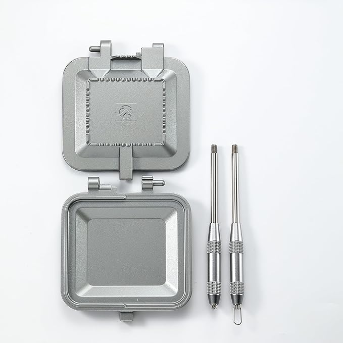 camping moon Sandwich Maker Hot Sand Single Burner Gas Fire Open Fire Compact Aluminum TT-1315 (Silver)