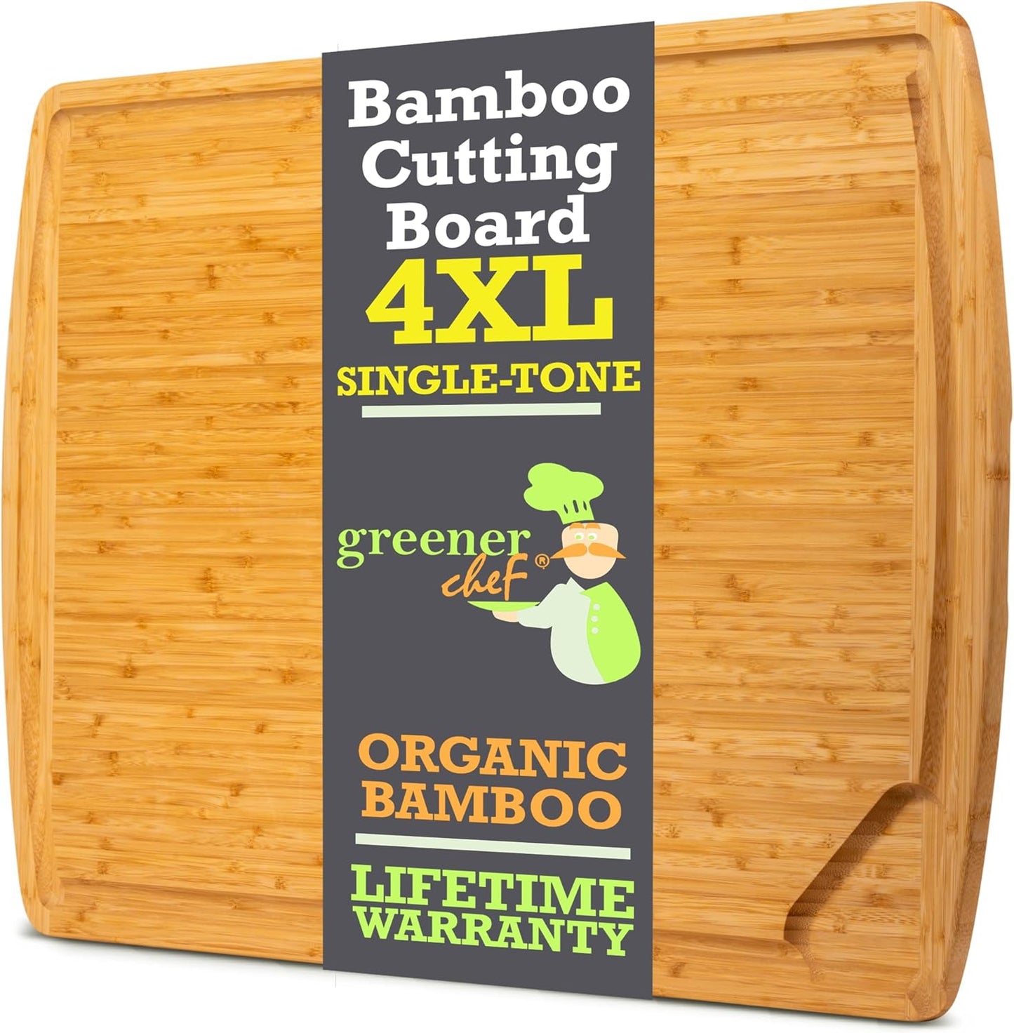 4XL Bamboo Butcher Block Cutting Board - Extra Large Cutting Boards for Kitchen 36 x 24 - Wood Countertop 24 x 36 Cutting Board - Single Tone
