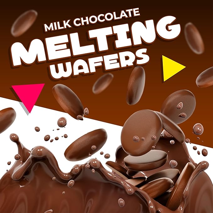 Merckens Milk Chocolate Melting Wafers | 2 Lb Bag | Bulk Baking Candy | Smooth Creamy Coating Discs for Dipping, Molding, Drizzling & Dessert Crafting