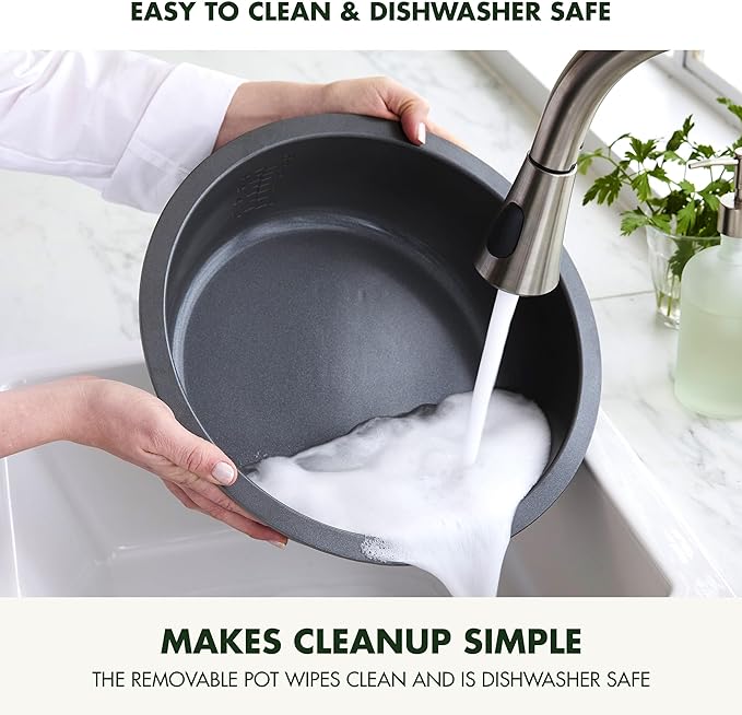 GreenPan Elite Essential Smart Electric 6QT Skillet Pot,Sear Saute Stir-Fry and Cook Rice, Healthy Ceramic Nonstick and Dishwasher Safe Parts, Easy-to-use LED Display, PFAS-Free, Cream White