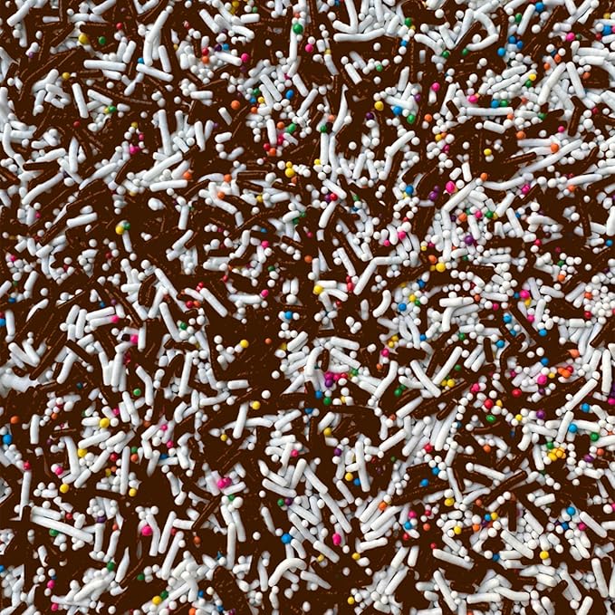 Fancy Sprinkles Classic Twist Chocolate Jimmies, Rainbow Jimmies, White Non Parallels Dessert Decorating Sprinkles, For Ice Cream, Cookies, Cakes and Cupcakes (0.25c)