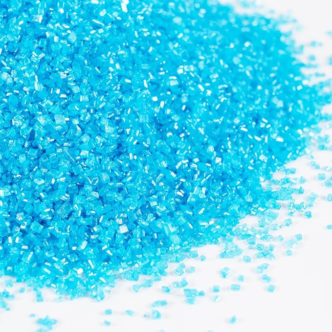 Sanding Sugar Blue Edible Sugar Sprinkles Sanding Sugar for Cake Decorating, Sparkling Crystal Candy White Pearl Sugar for Wedding Party Baking Cupcake Cookie Ice Cream Decoration Supplies - 5.3 oz