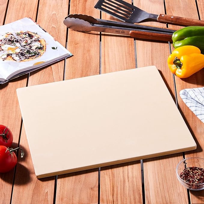 Outset Pizza Stone For Grill and Oven, 14" x 16" Pizza Tile