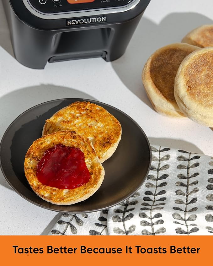 Revolution R90 Digital Toaster + Toastie Press Bundle – 2-Slice Wide Slot, Patented InstaGLO 2.0 Technology, Toastie Press Mode – Toast Bread, Bagels, Waffles, Tortillas, Pastries – Black