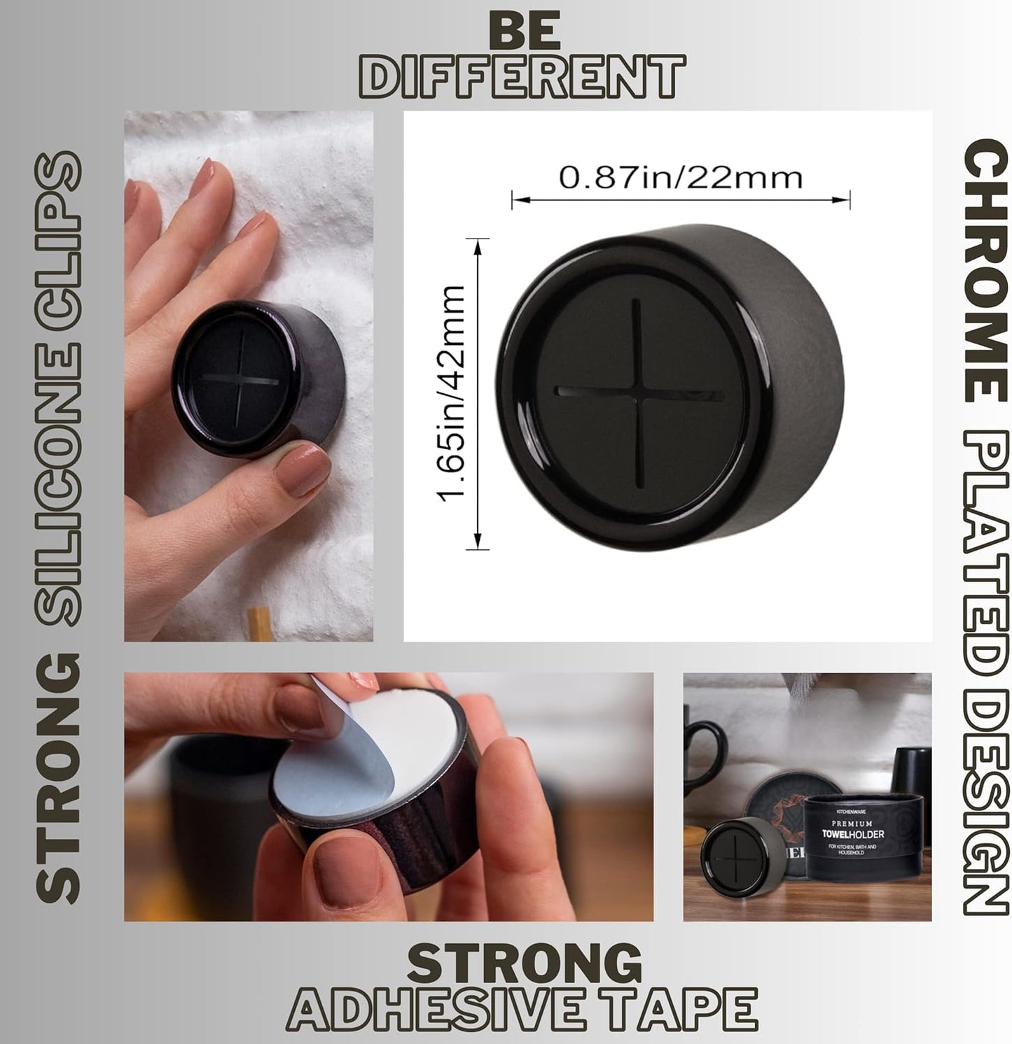 HEFA Kitchen Towel Hooks, 8 Pack Eco Dish Holder, Hand Towel Organization Gadgets