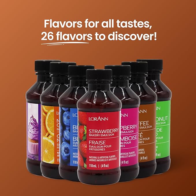 LorAnn Oils Almond Bakery Emulsion: True Essence, Ideal for Boosting Fruit Tones in Cakes, Cookies & Desserts, Gluten-Free, Keto-Friendly, Extract Substitute Essential for Your Kitchen, 4 Oz