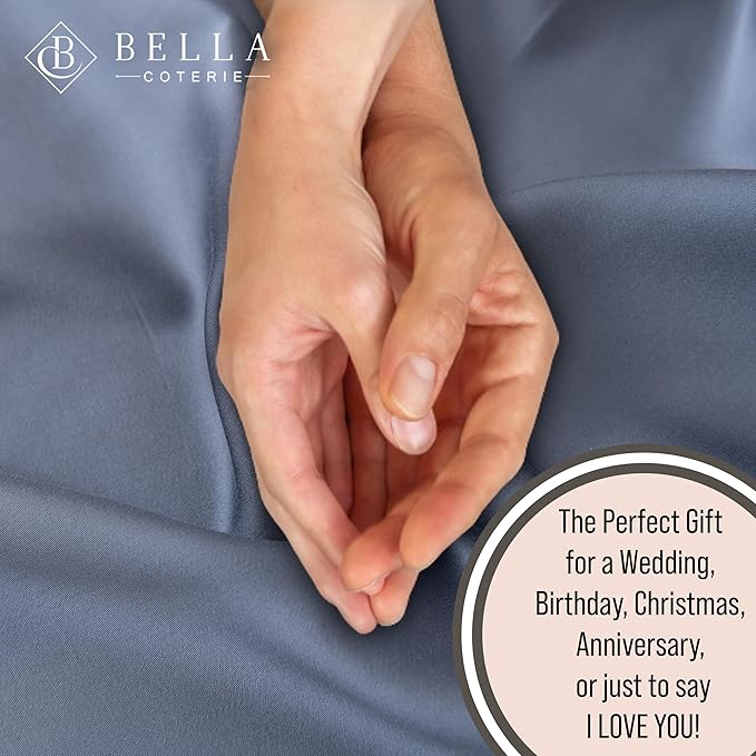 Bella Coterie Luxury Bamboo Viscose Queen Size Sheet Set | 100% Organically Grown | Ultra Soft | Cooling for Hot Sleepers | 18" Deep Pocket [Slate Blue]