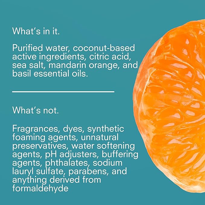 Public Goods Natural Dish Soap | Kitchen Soap | Plant-Based & Vegan Friendly | Clear Dish Detergent Liquid | Concentrated Formula | Made in USA | Mandarin Basil | 16 Fl Oz