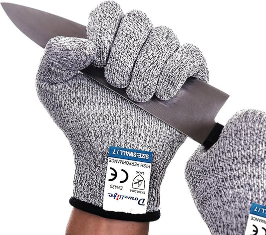 Dowellife Cut Resistant Gloves Food Grade Level 5 Protection, Safety Kitchen Cut Gloves for Chef Oyster Shucking Mandolin Knife Butcher Meat Cutting