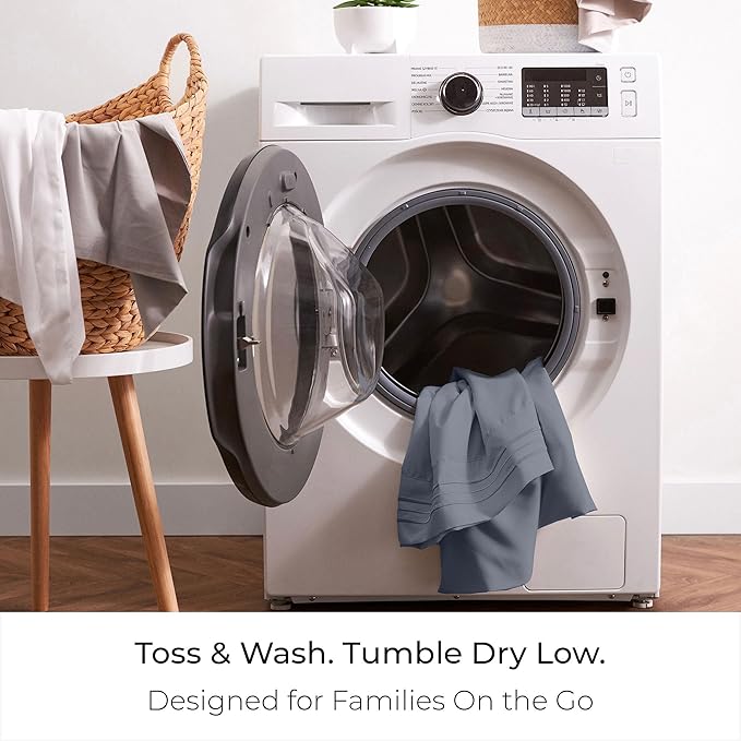 Mellanni California King Sheets Set - 4 PC Iconic Collection Bedding - Hotel Luxury, Extra Soft, Cooling Bed Sheets - Wrinkle, Fade, Stain Resistant (Cal King, Mineral Gray)