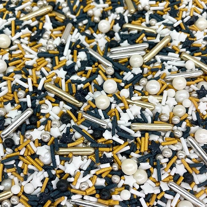 Sprinkles | 4 oz | Gold and silver sprinkles | Metallic sprinkles | New year sprinkles | Glamour sprinkles | Sprinkle mix | Manvscakes